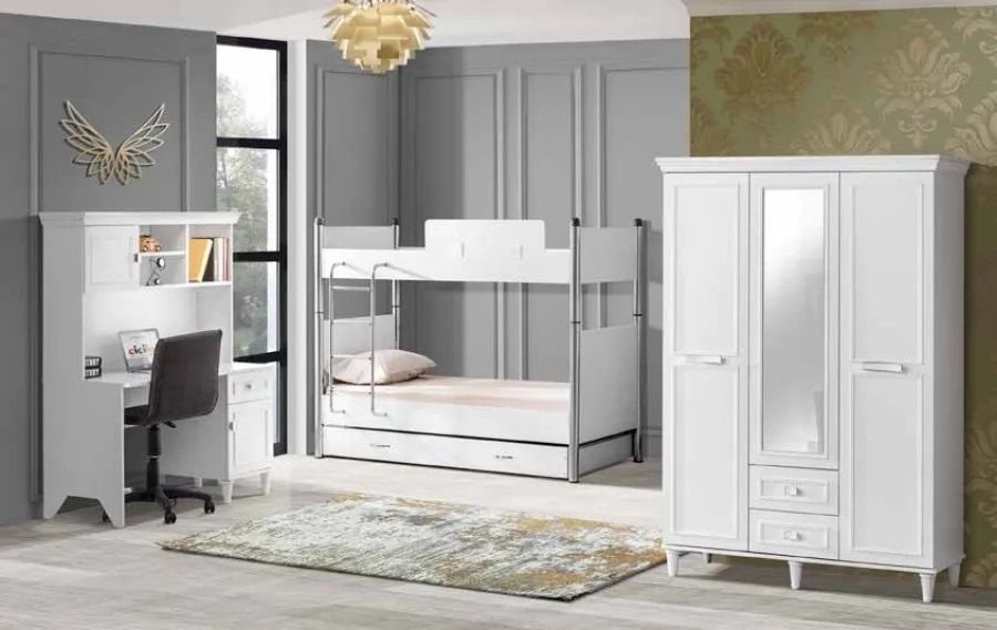 Lotus Ahşap Ranzalı Çocuk Odası 