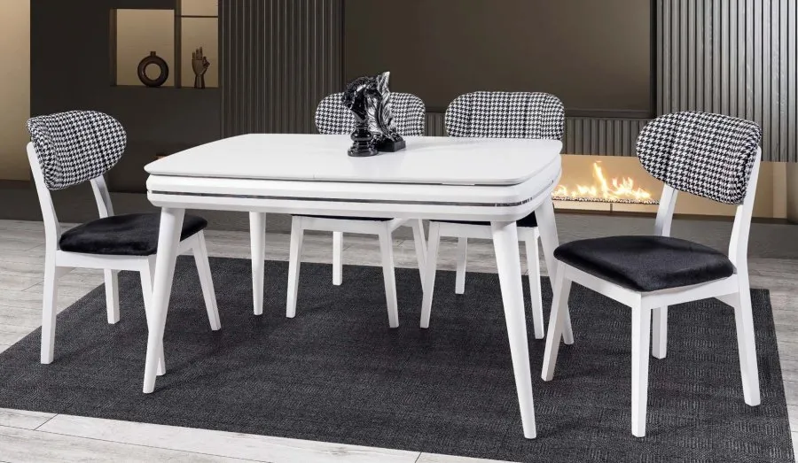 RETRO BEYAZ MASA TAKIMI